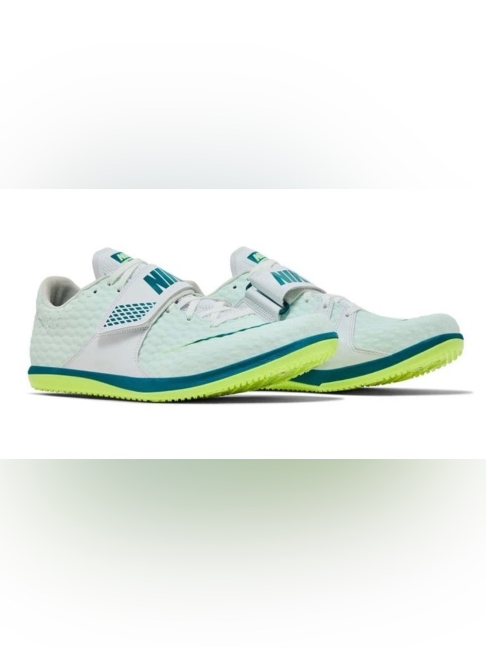 Nike High Jump Elite Track Spikes FZ9636-100 White Spruce Men's Size 9 No Spikes